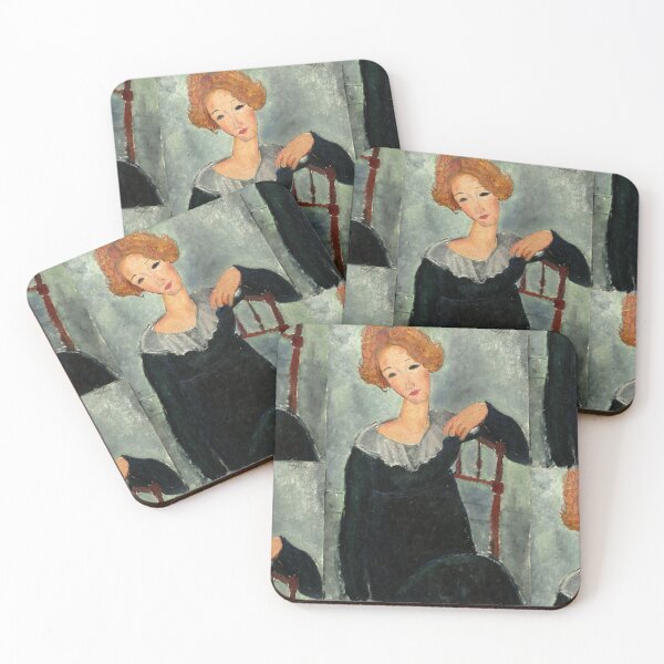 Item preview, Woman With Red Hair by Amedeo Modigliani: Modernist Portrait Poster designed and sold by artofuniverse.