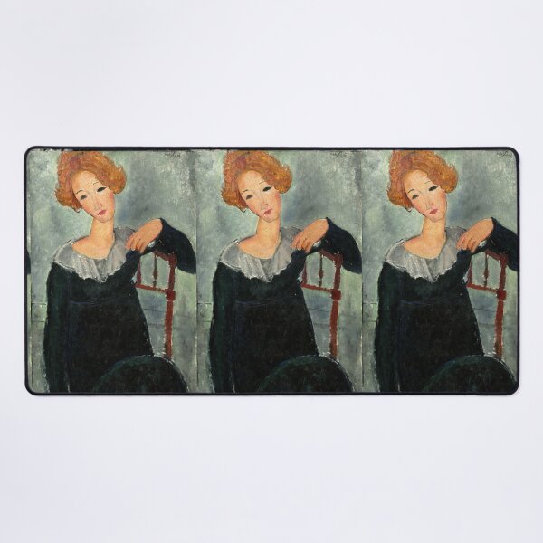 Item preview, Woman With Red Hair by Amedeo Modigliani: Modernist Portrait Poster designed and sold by artofuniverse.