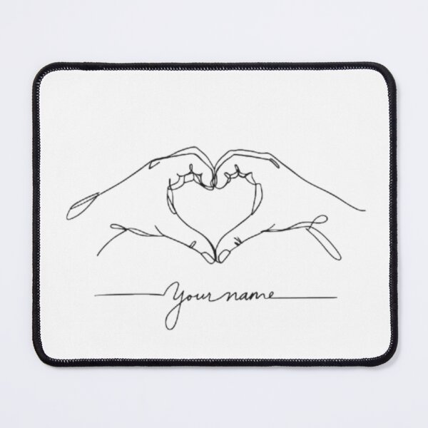 Item preview, Heart Hands Line Art Sticker – Custom Name Love Design designed and sold by BlueYasmine.