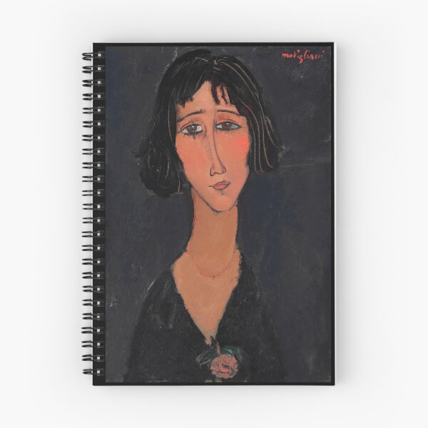 Item preview, Young Girl Wearing a Rose by Amedeo Modigliani: Melancholic Modern Portrait Poster designed and sold by artofuniverse.