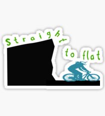 Straight To Flat Woman MTB Tee Sticker