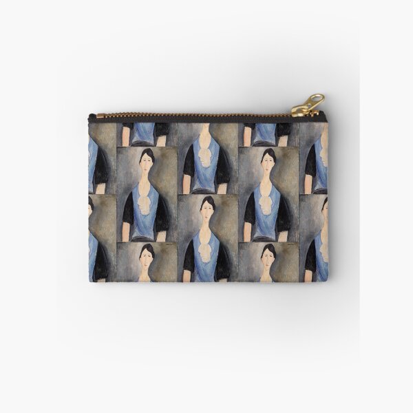 Item preview, Young Woman in Blue by Amedeo Modigliani: Modernist Portrait Fine Art Print designed and sold by artofuniverse.
