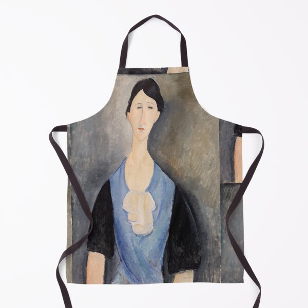 Item preview, Young Woman in Blue by Amedeo Modigliani: Modernist Portrait Fine Art Print designed and sold by artofuniverse.