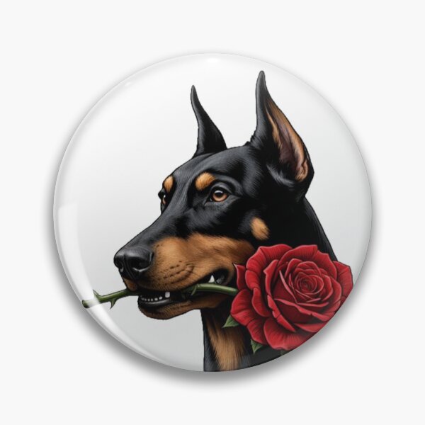 Item preview, Strength With a Soft Side - DOBERMAN WITH ROSE designed and sold by the-dovlat.