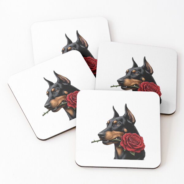 Item preview, Strength With a Soft Side - DOBERMAN WITH ROSE designed and sold by the-dovlat.