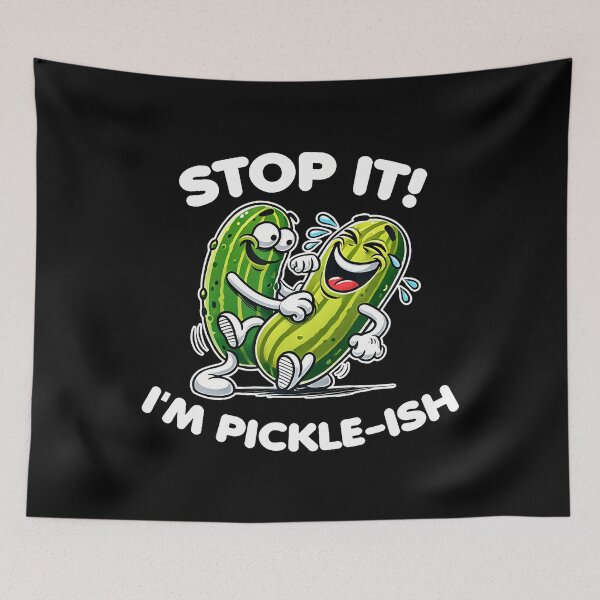 Item preview, Stop It I'M Pickle-Ish Funny Cartoon Ticklish Pickle Humor designed and sold by donadonvgran.