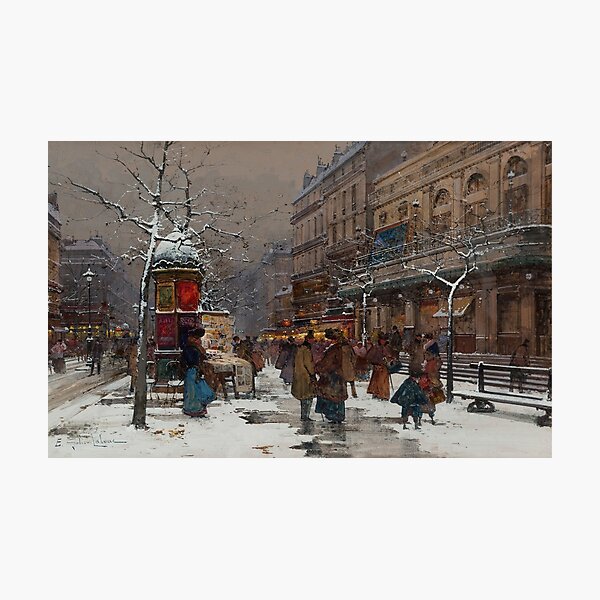 Item preview, Paris, Boulevard en Hiver – Eugène Galien-Laloue Impressionist designed and sold by Art Outlaws.