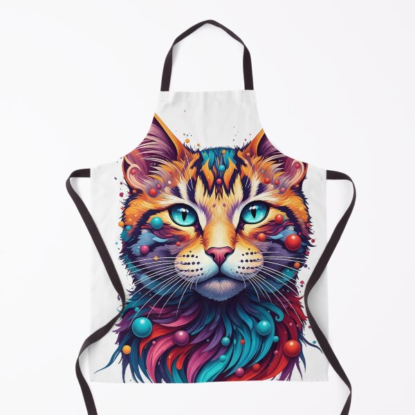 Item preview, Colorful Cat Portrait – Vibrant Abstract Feline Art with Blue Eyes designed and sold by R-B-Colors.