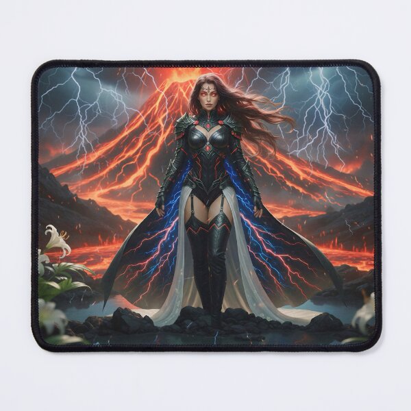 Item preview, Volcanic Lightning Goddess designed and sold by SunsetAngelsAI.