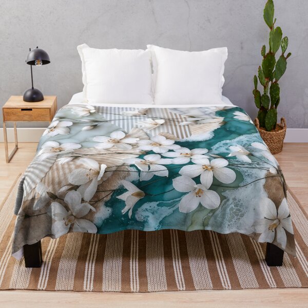 Item preview, Delicate White Flowers, Coastal Collage designed and sold by SolaoLab.