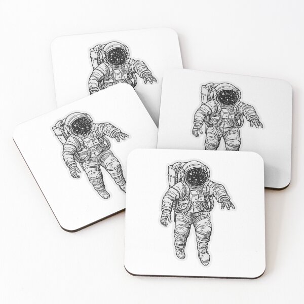 Item preview, Spaceman Floating in Cosmic Solitude Drawing designed and sold by rainseedart.