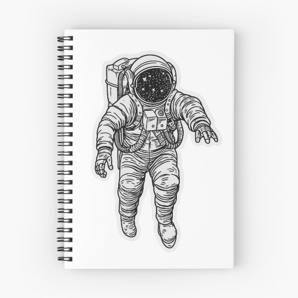 Item preview, Spaceman Floating in Cosmic Solitude Drawing designed and sold by rainseedart.