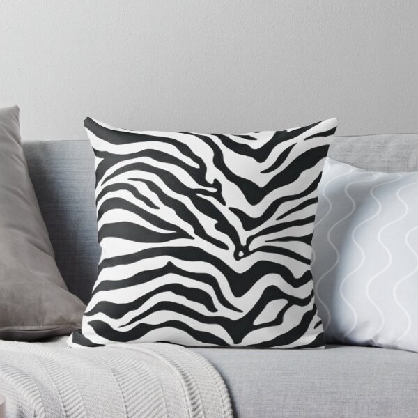 Artikelvorschau, Abstraktes Zebra-Muster in Schwarz-Weiß | Moderne Tierdruckkunst entworfen und verkauft von Kruti Collection.