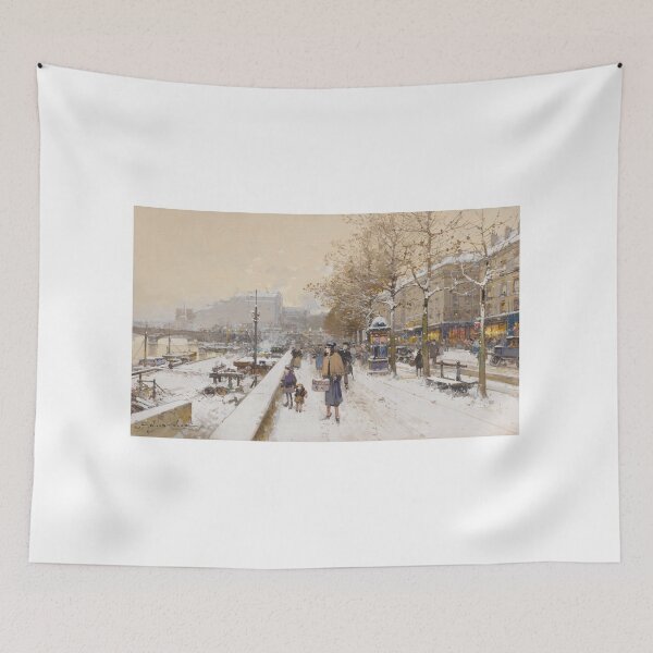 Item preview, Quai des Célestins – Eugène Galien-Laloue Impressionist Parisian Riverside Scene designed and sold by Art Outlaws.