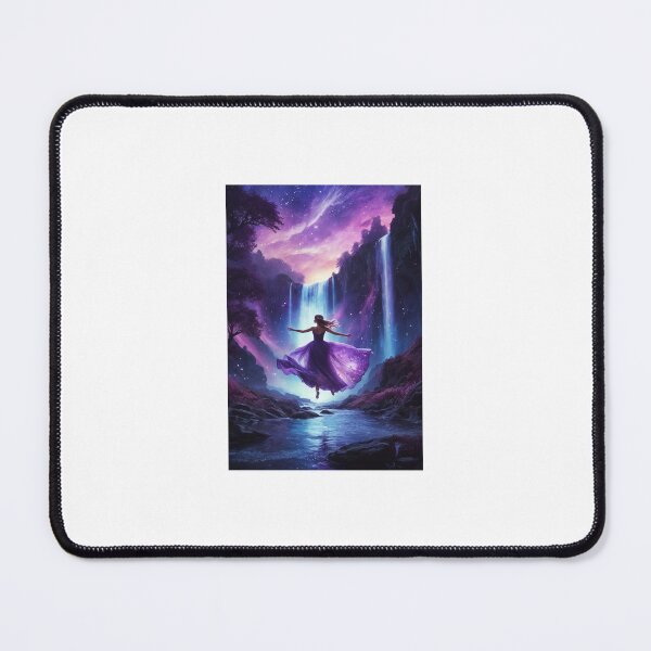 Item preview, Mystical Purple Watercolor Cosmos with Fairy and Glowing Waterfalls designed and sold by Owsworld55555.