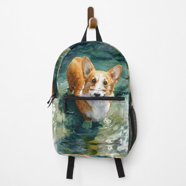 Item preview, A cheerful Corgi playing in a gentle seaside tide pool, Dogs in Motion designed and sold by CDC40.