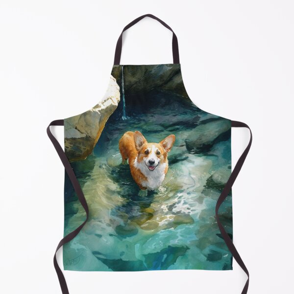 Item preview, A cheerful Corgi playing in a gentle seaside tide pool, Dogs in Motion designed and sold by CDC40.