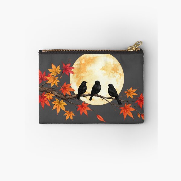 Item preview, Black Birds on Branch with Full Moon Watercolor Illustration designed and sold by juthamas8426.