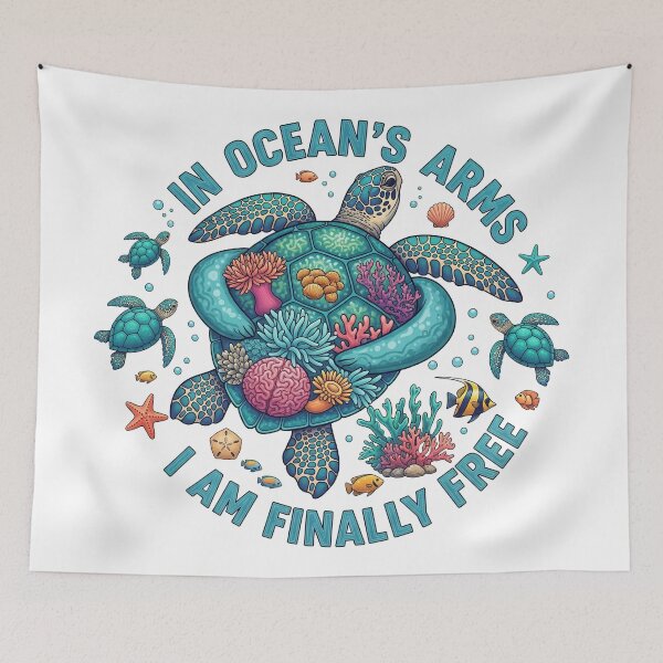 Item preview,  In Oceans Arms I Am Finally Free Quote designed and sold by zoughlal.
