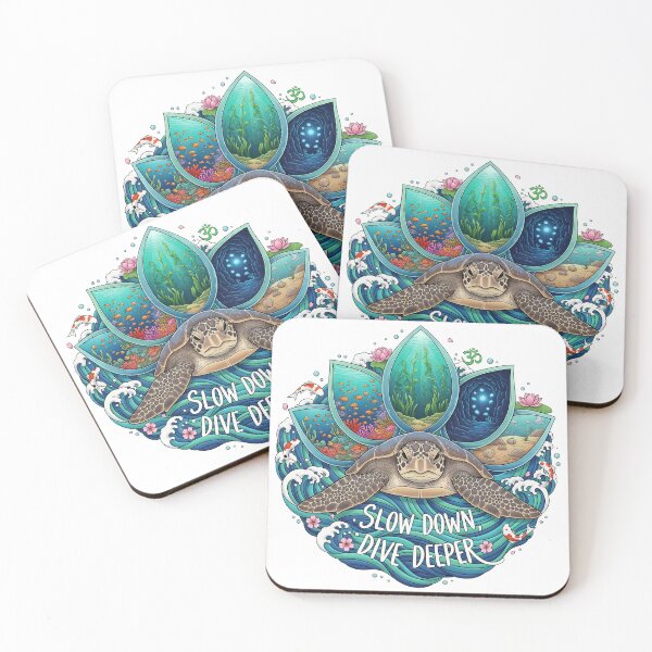 Item preview,  Slow Down Dive Deeper Lotus Turtle designed and sold by zoughlal.