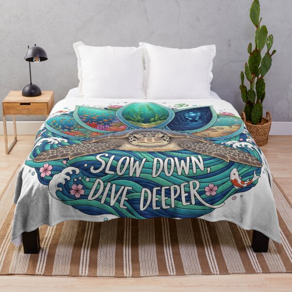 Item preview,  Slow Down Dive Deeper Lotus Turtle designed and sold by zoughlal.