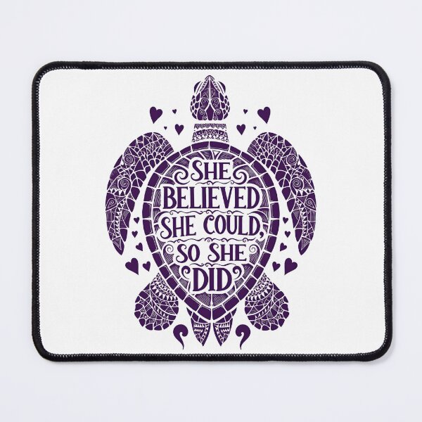 Item preview, She Believed She Could So She Did Purple Tribal Turtle designed and sold by zoughlal.