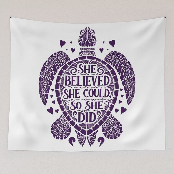 Item preview,  She Believed She Could So She Did Purple Tribal Turtle designed and sold by zoughlal.