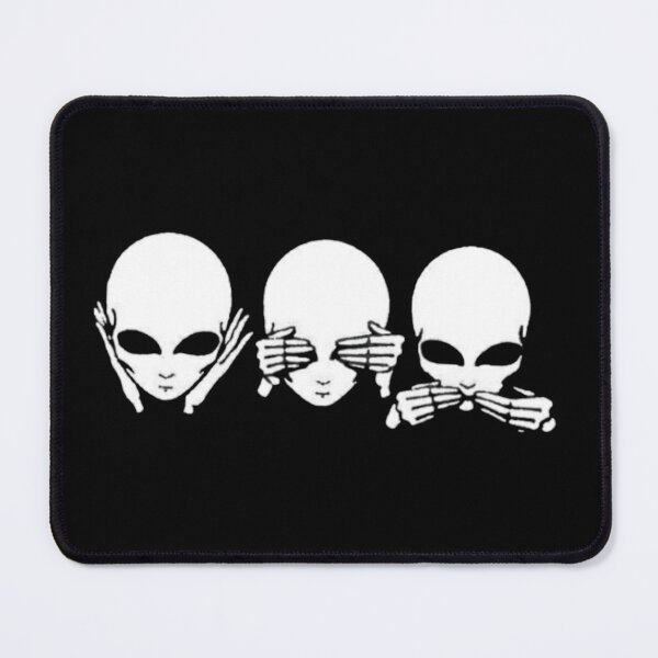 Item preview, See No Evil Alien Art | Minimal Black & White Aesthetic designed and sold by Kruti Collection.