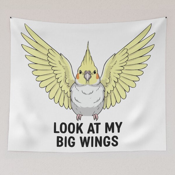 Item preview, Big Wings - Heart Wings Cockatiel Flexing designed and sold by Petzzz.