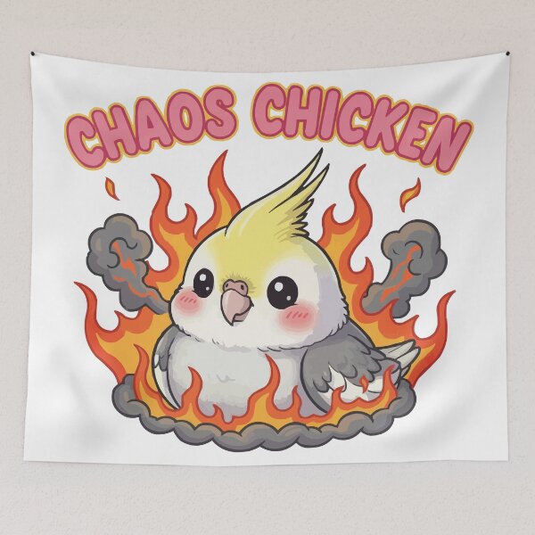 Item preview, Chaos Chicken - Cute But Psycho Cockatiel Meme designed and sold by Petzzz.