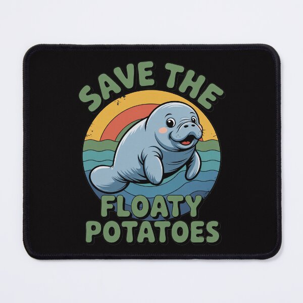 Item preview, Manatee Save The Floaty Potatoes Chubby Mermaid designed and sold by HermanTricia.