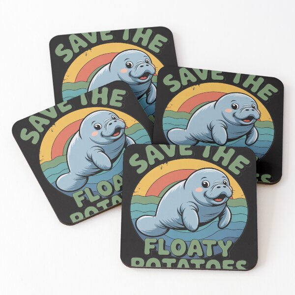 Item preview, Manatee Save The Floaty Potatoes Chubby Mermaid designed and sold by HermanTricia.