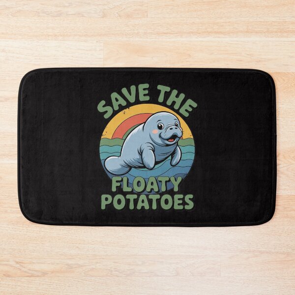 Item preview, Manatee Save The Floaty Potatoes Chubby Mermaid designed and sold by HermanTricia.