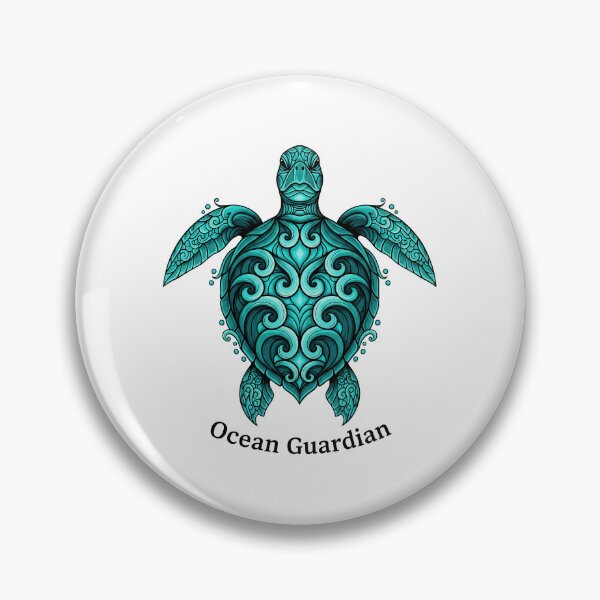 Artikelvorschau, Ocean Guardian Teal Tribal Turtle entworfen und verkauft von zoughlal.