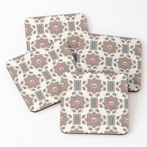 Item preview, Royal Sanganeri Jaipuri Rajasthani Medallion - Luxe Indian Elephant & Lotus Seamless Pattern designed and sold by IndoPatterns.