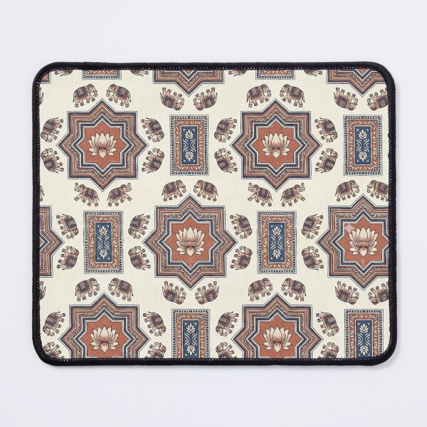 Item preview, Royal Sanganeri Jaipuri Rajasthani Medallion - Luxe Indian Elephant & Lotus Seamless Pattern designed and sold by IndoPatterns.