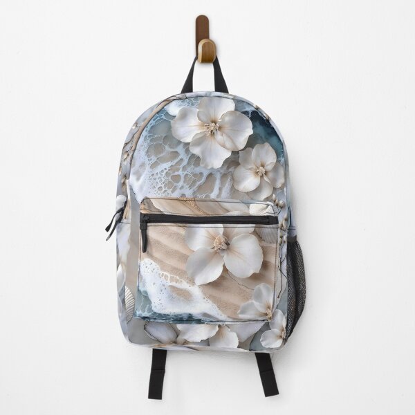 Item preview, White Flowers & Seashells, Coastal Collage designed and sold by SolaoLab.