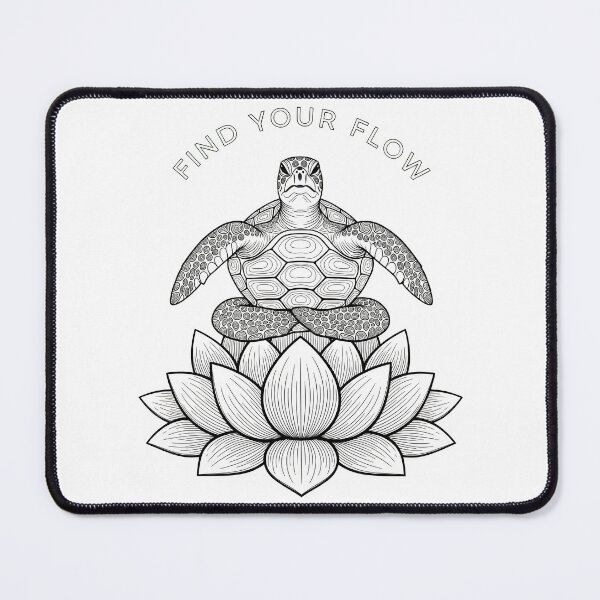 Item preview, Find Your Flow Meditating Turtle Line Art designed and sold by zoughlal.