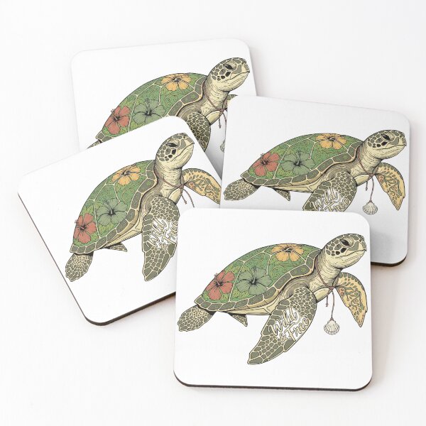 Item preview,  Wild and Free Floral Tattoo Style Turtle designed and sold by zoughlal.