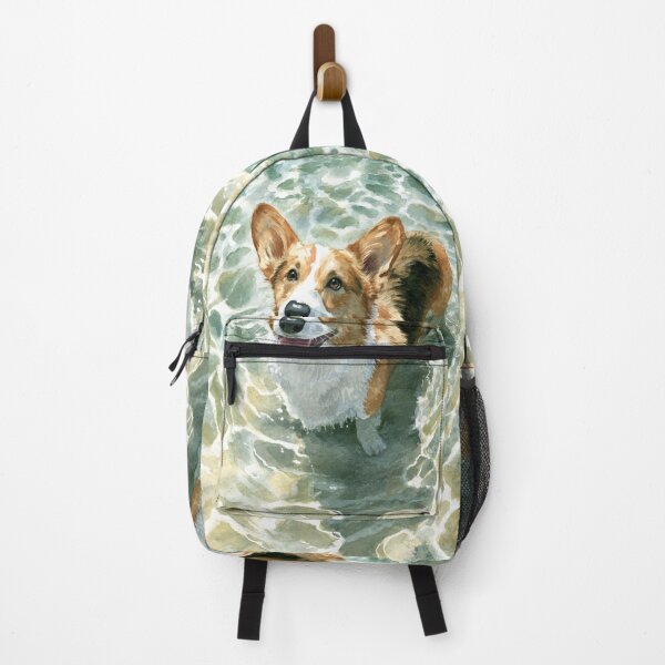 Item preview, A cheerful Corgi playing in a gentle seaside tide pool, Dogs in Motion designed and sold by CDC40.