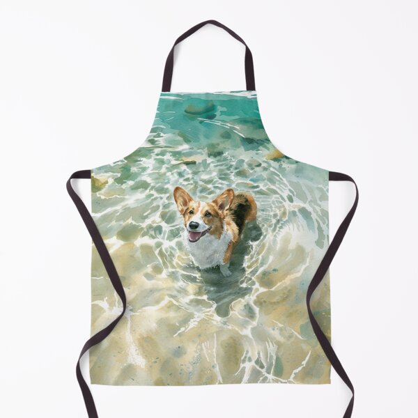 Item preview, A cheerful Corgi playing in a gentle seaside tide pool, Dogs in Motion designed and sold by CDC40.