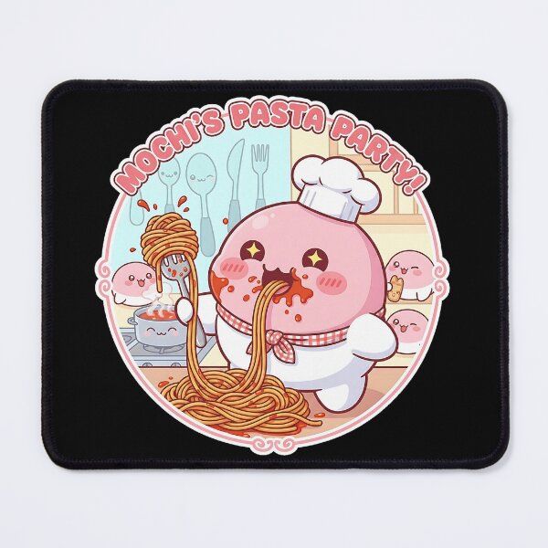 Item preview, Mochi Pasta Party – Cute Funny Food Illustration for Pasta & Mochi Lovers designed and sold by GlobalBoom.