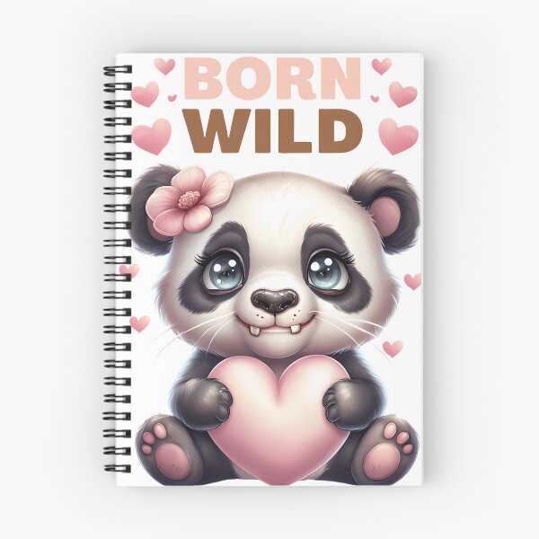 Item preview, Born Wild Panda with Pink Heart Love designed and sold by LunaPixelStudio.