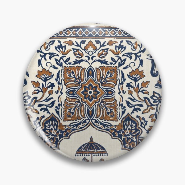Item preview, Royal Court Sanganeri Dabu - Vintage Indian Elephant Patter designed and sold by IndoPatterns.