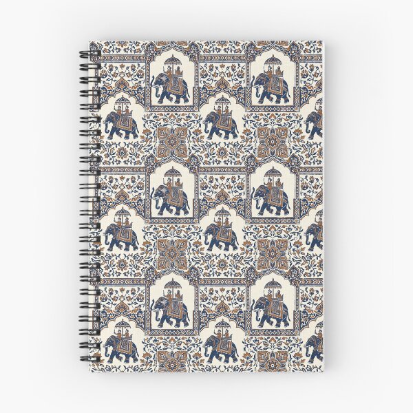 Item preview, Royal Court Sanganeri Dabu - Vintage Indian Elephant Patter designed and sold by IndoPatterns.