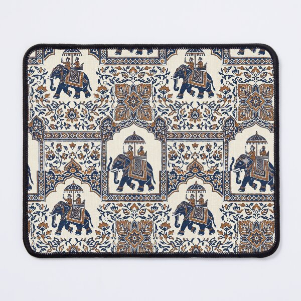 Item preview, Royal Court Sanganeri Dabu - Vintage Indian Elephant Patter designed and sold by IndoPatterns.