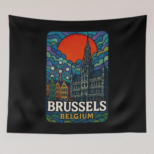 Item preview, Brussels Belgium Europe Travel Stained Glass designed and sold by TomFrontierArt.