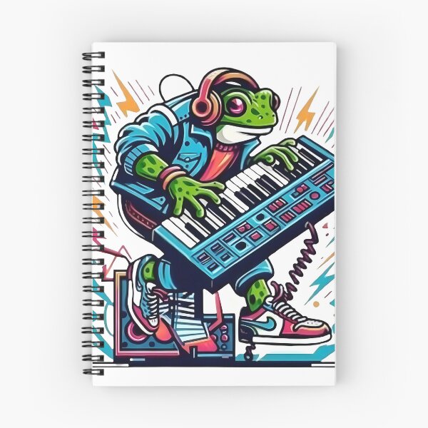 Item preview, 80s Retro Frog Playing Synthesizer designed and sold by Samthecreator01.