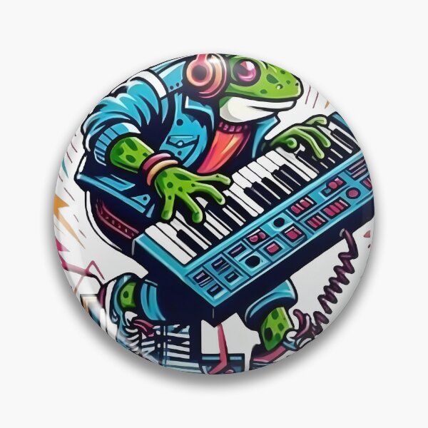 Item preview, 80s Retro Frog Playing Synthesizer designed and sold by Samthecreator01.