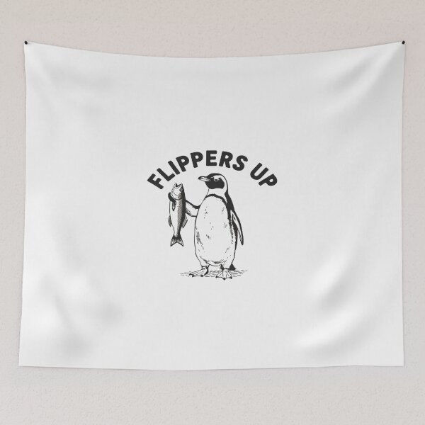 Item preview, Flippers Up - Resist Penguin Protest Against Tariffs  designed and sold by DigitaldeligArt.